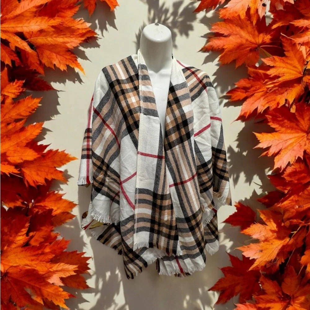 Plaid wrap V. Frass classic cover NWT one size